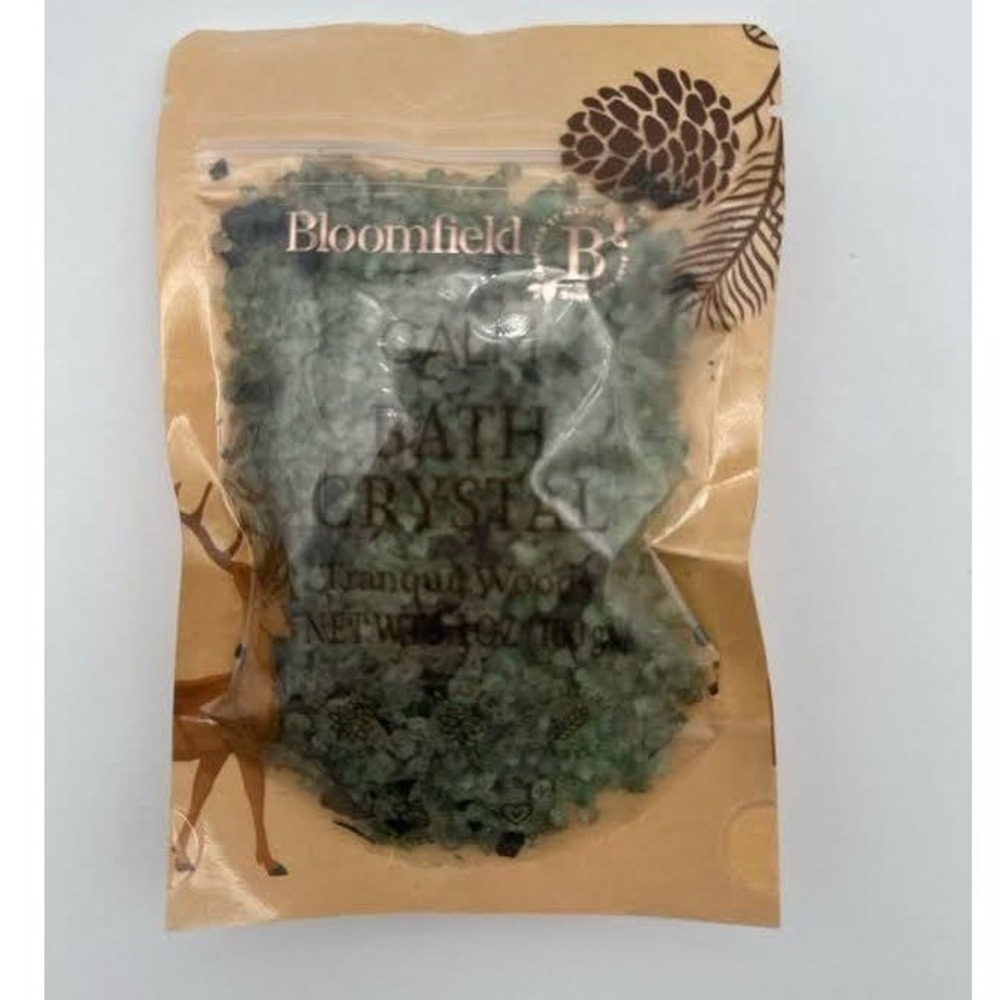 Bloomfield Calm Bath Crystal Tranquil Woods Scent 3.5oz 100g Eucalyptus Pouch